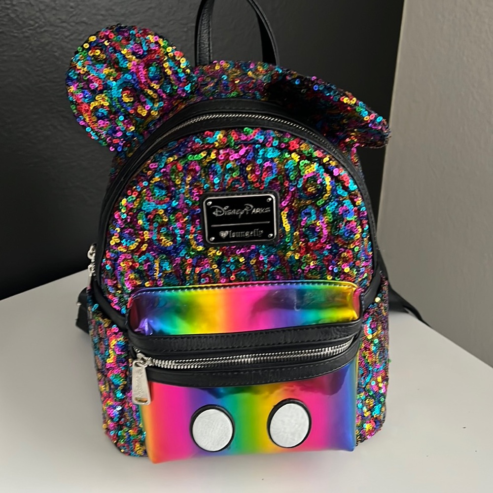 LoungeFly Mickey Rainbow Backpack